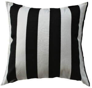 Black and White Stripe Indoor Outdoor Cushion Cover